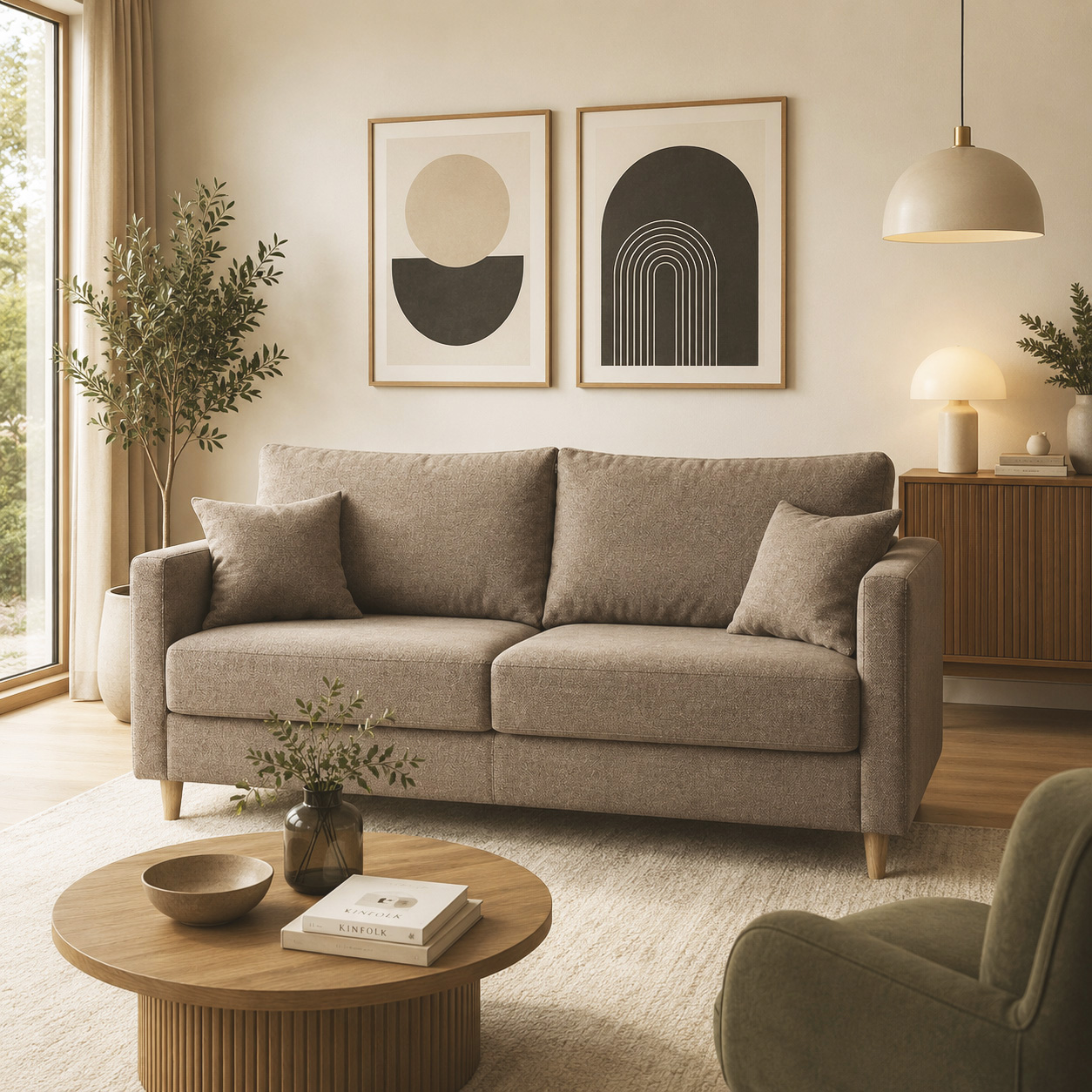 varenne 5-mistral amb Canapé convertible express 140 cm sommier lattes tissu tweed - VARENNE