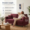 varenne 9-mistral dossier souple Canapé convertible express 160 cm sommier lattes tissu tweed - VARENNE