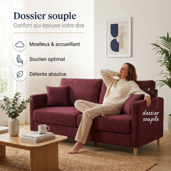 varenne 9-mistral dossier souple Canapé convertible express 160 cm sommier lattes tissu tweed - VARENNE