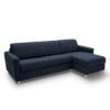 virgola angle bleu nuit 1 Canapé d'angle réversible convertible express 120 cm sommier lattes tissu tweed - VIRGOLA
