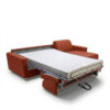 Canapé d'angle réversible convertible express 140 cm sommier lattes tissu tweed - VIRGOLA