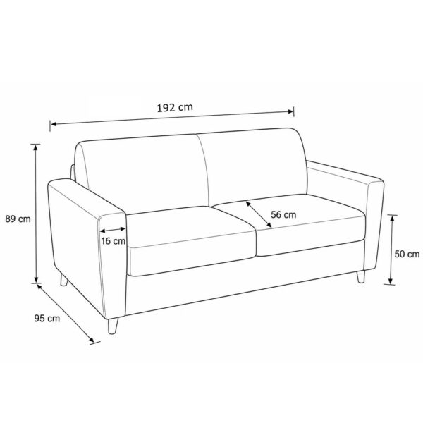 virgola dim 140 Canapé convertible express 3 places tissu tweed Mistral - VIRGOLA