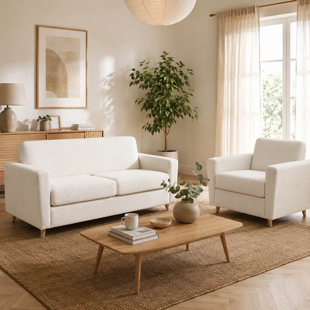 virgola ivoire amb Canapé convertible express 3 places tissu tweed Mistral - VIRGOLA