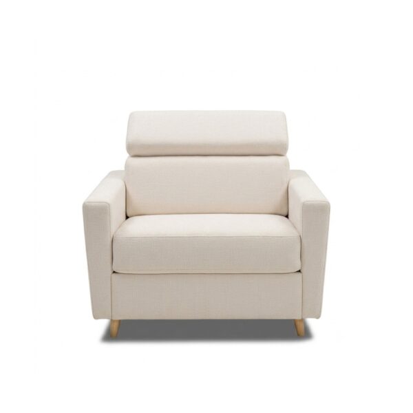 Fauteuil convertible express 70 cm sommier lattes tissu Mistral têtière ajustable - WAGRAM